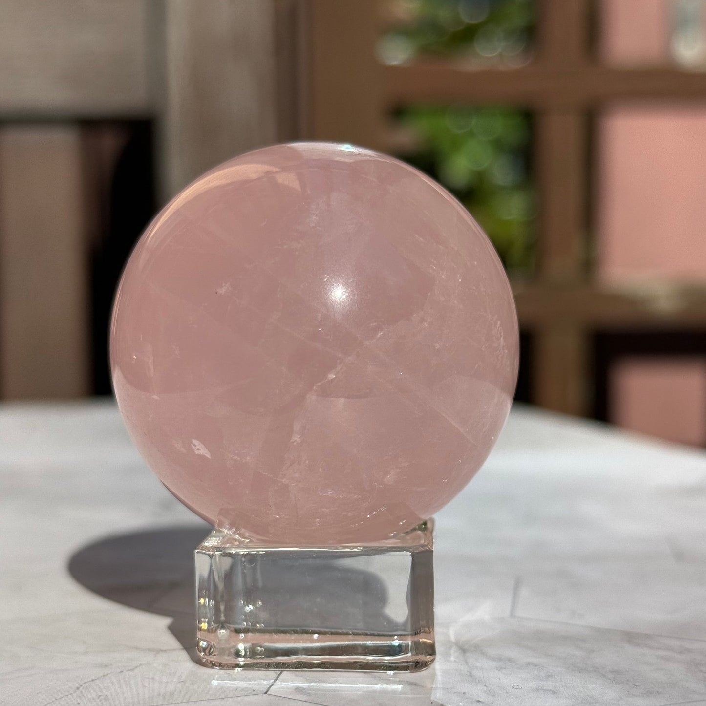 天然石 ローズクォーツ スフィア 球体|優しさを思い出す