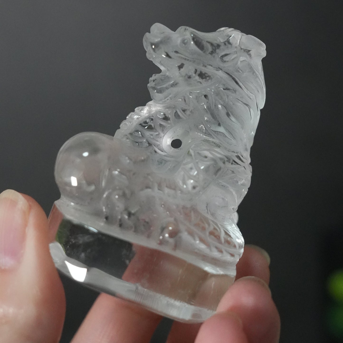 天然石 クリアクォーツ 水晶 ドラゴン 龍 カービィング|まっすぐ進む力を呼び覚ますクリスタル