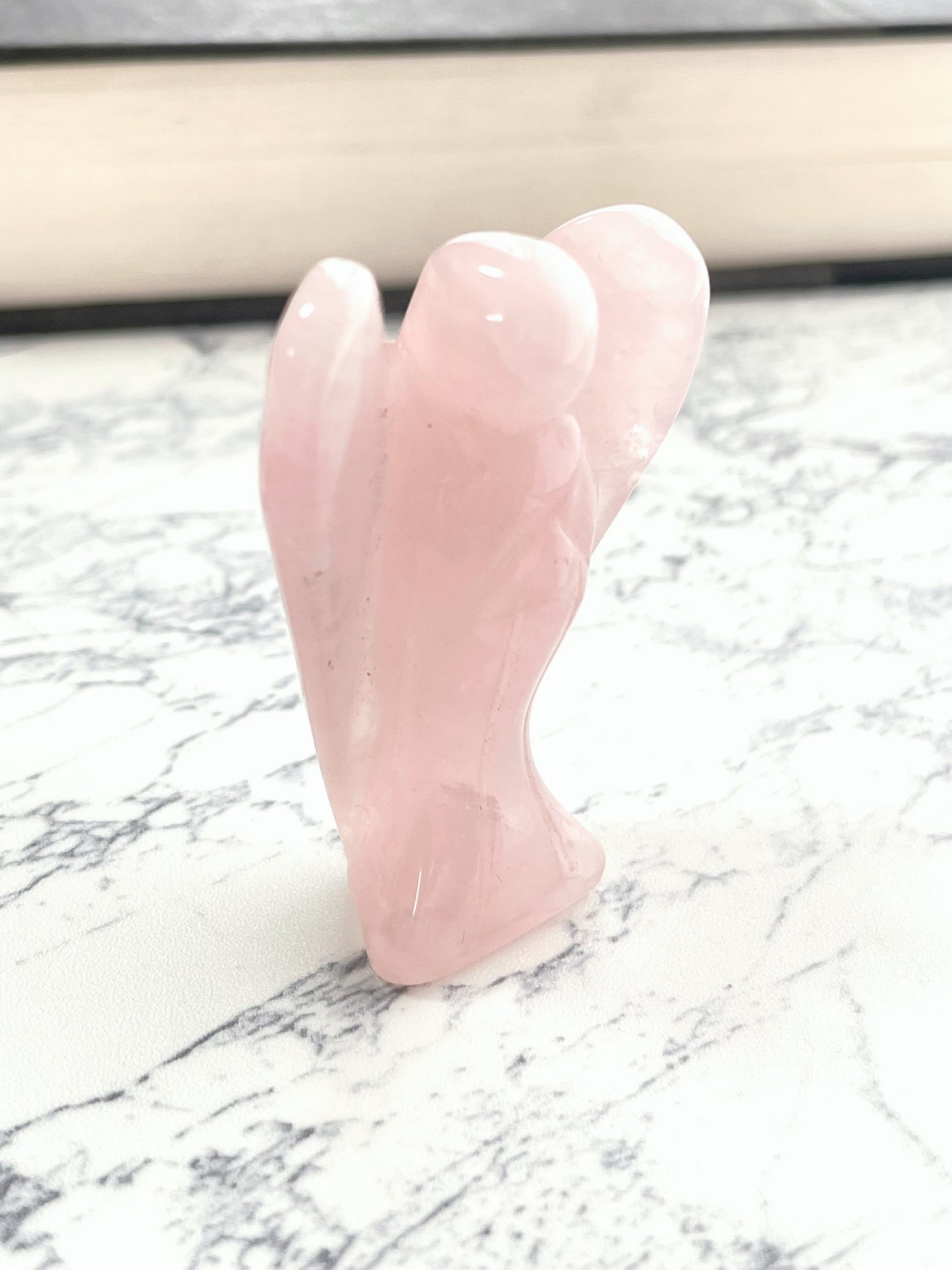 天然石 ローズクォーツ エンジェル 型 天使|優しい気持ちになれる石