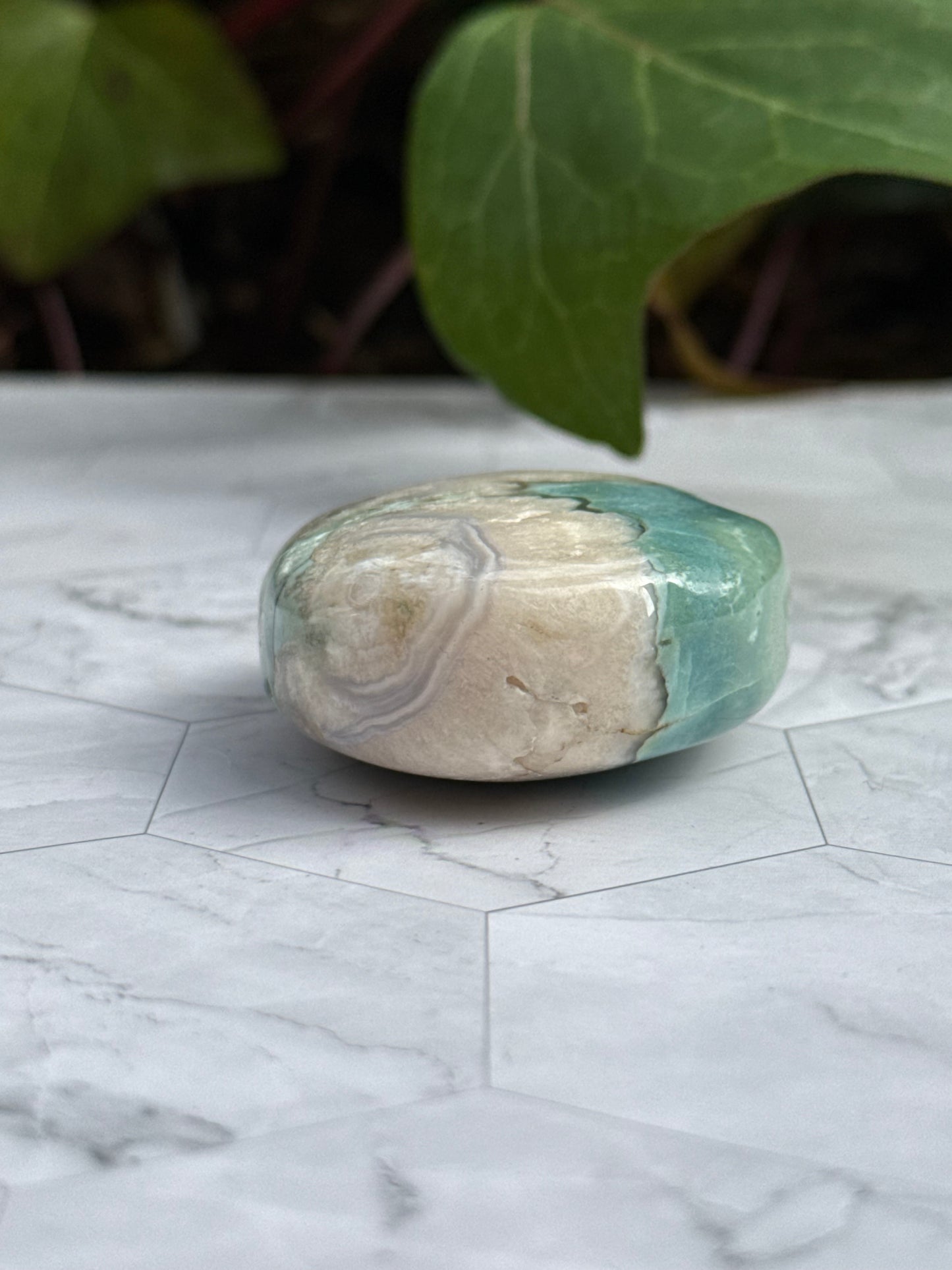 希少グリーン フラワーアゲート パーム 桜瑪瑙