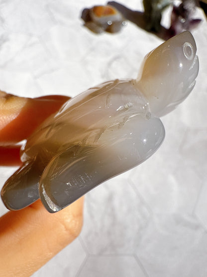 送料無料 アゲート ドゥルージー 瑪瑙 カメ 亀