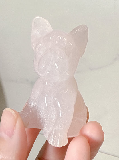 ローズクォーツ フレンチブルドック｜優しく寄り添ってくれる Rose Quartz French Bulldog