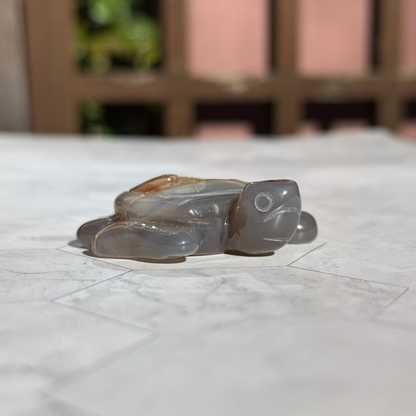 送料無料 アゲート ドゥルージー 瑪瑙 カメ 亀