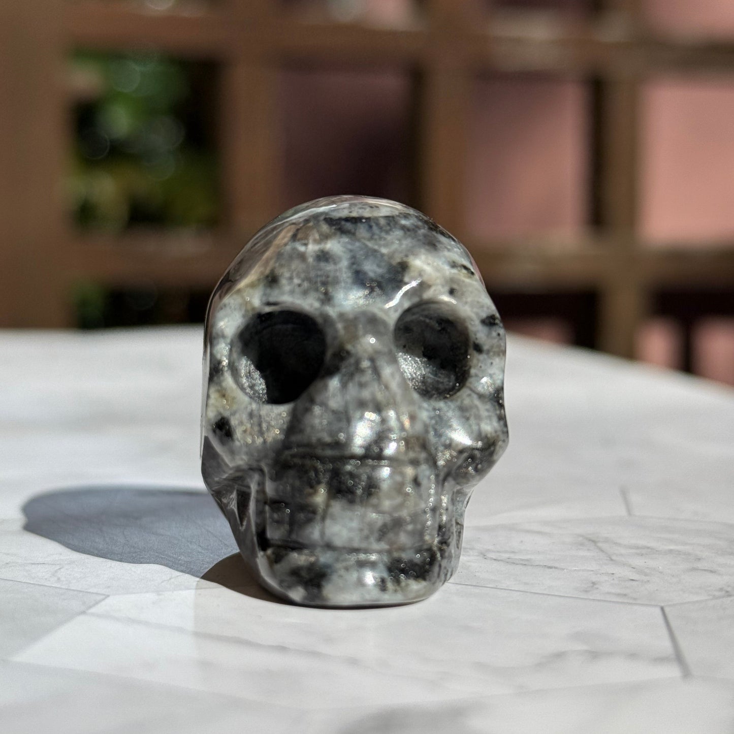 ラルビカイト スカル 骸骨 ドクロ  Larvikite Skull