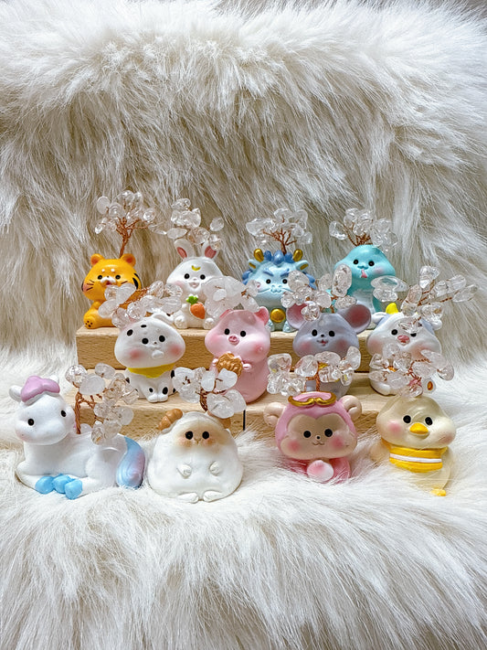 送料無料 干支置物 水晶 クリアクォーツ さざれ｜一年の流れを整え、願いを澄ませるお守り 馬 午年