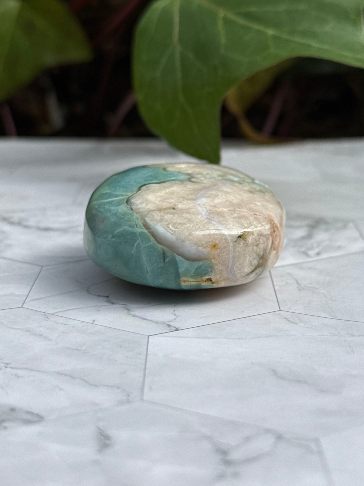 希少グリーン フラワーアゲート パーム 桜瑪瑙