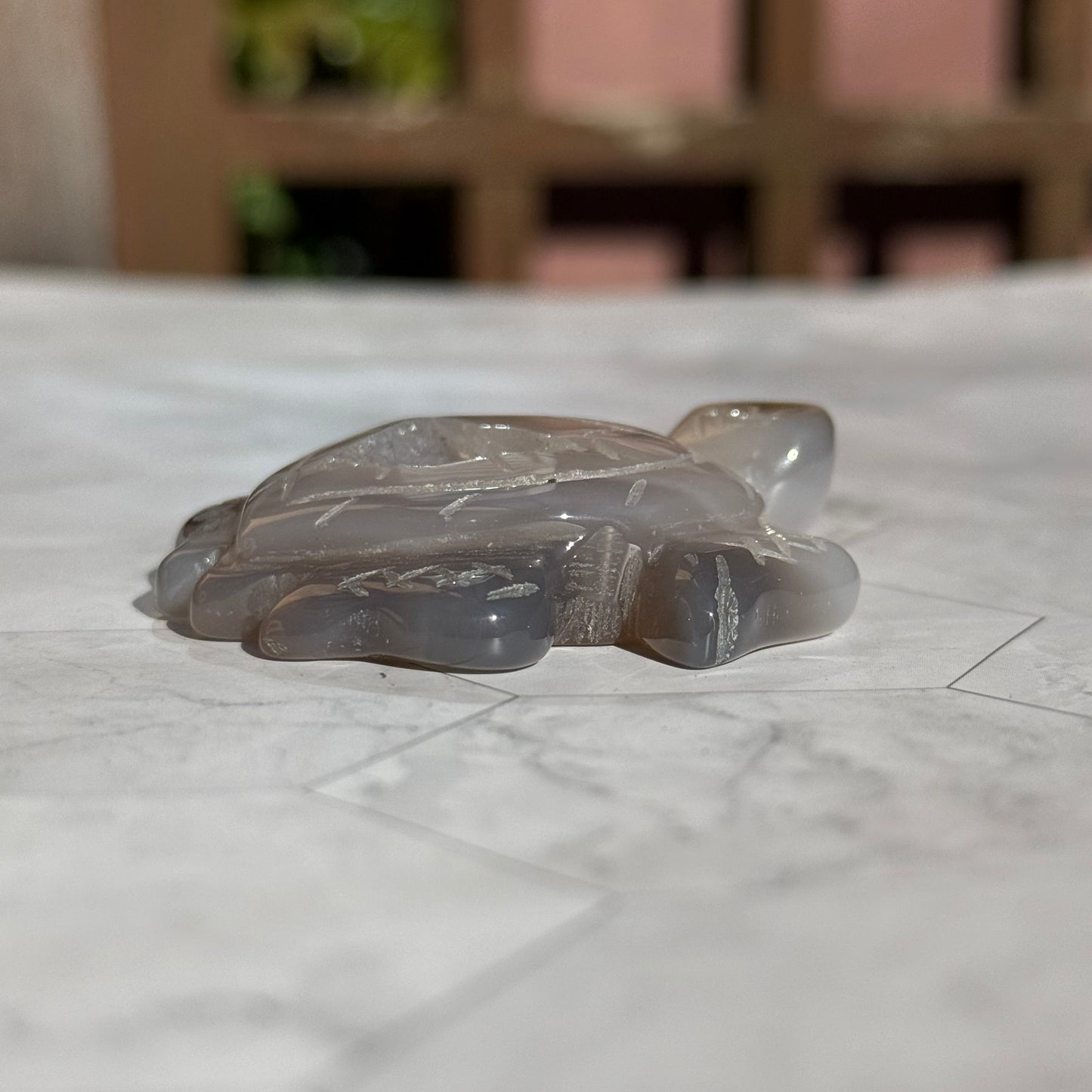 送料無料 アゲート ドゥルージー 瑪瑙 カメ 亀