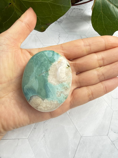 希少グリーン フラワーアゲート パーム 桜瑪瑙