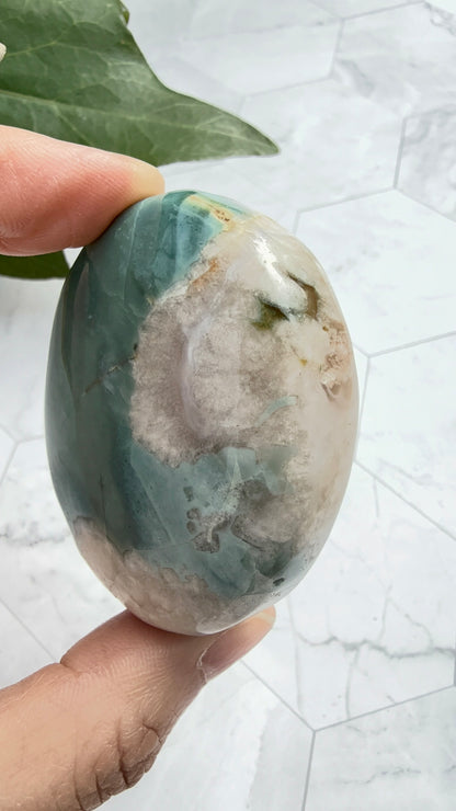 希少グリーン フラワーアゲート パーム 桜瑪瑙