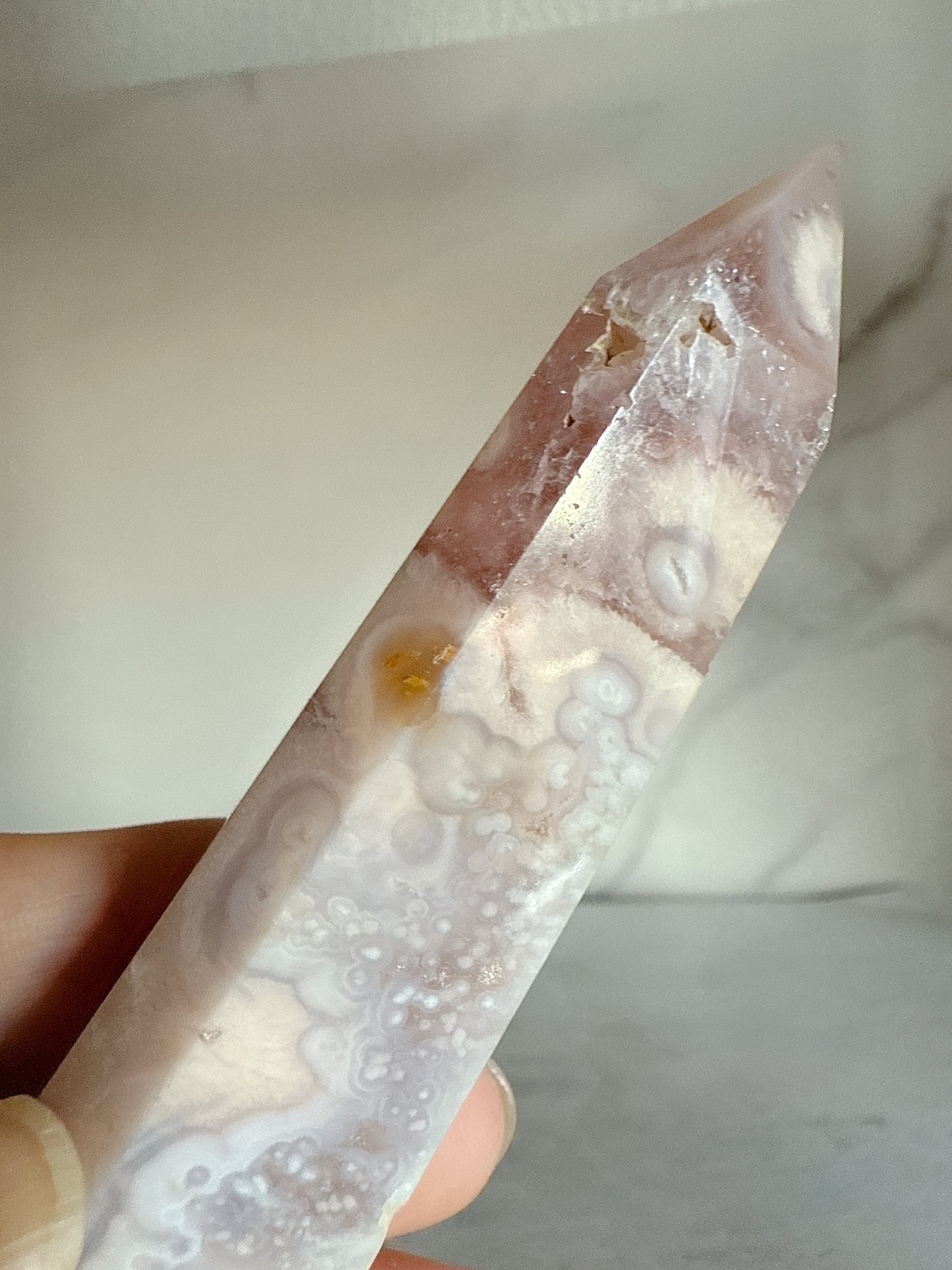 ピンクフラワーアゲート タワー｜天然石・パワーストーン