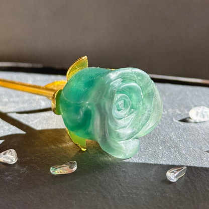グリーンアベンチュリン バラ 薔薇 ｜枯れないやさしさを贈る石　