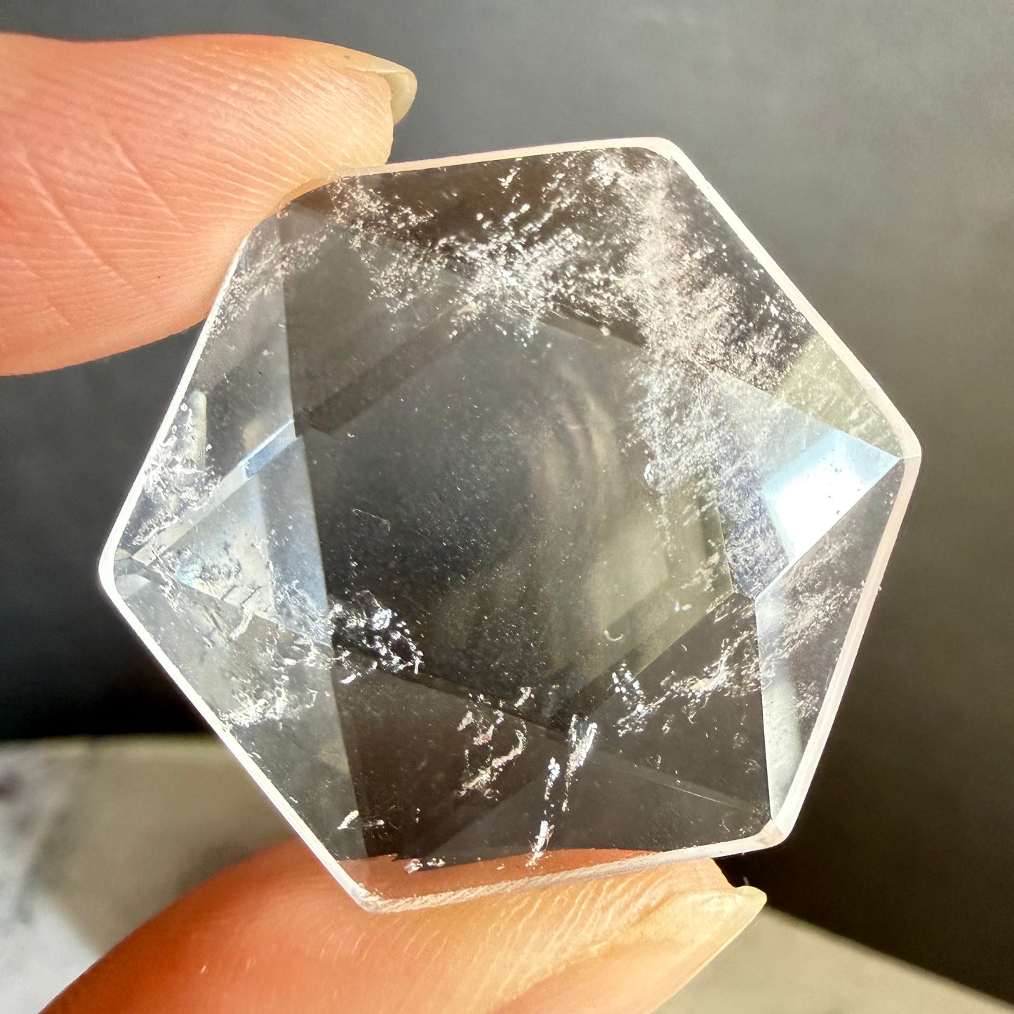 六芒星（ヘキサグラム）カット　クリアクォーツ