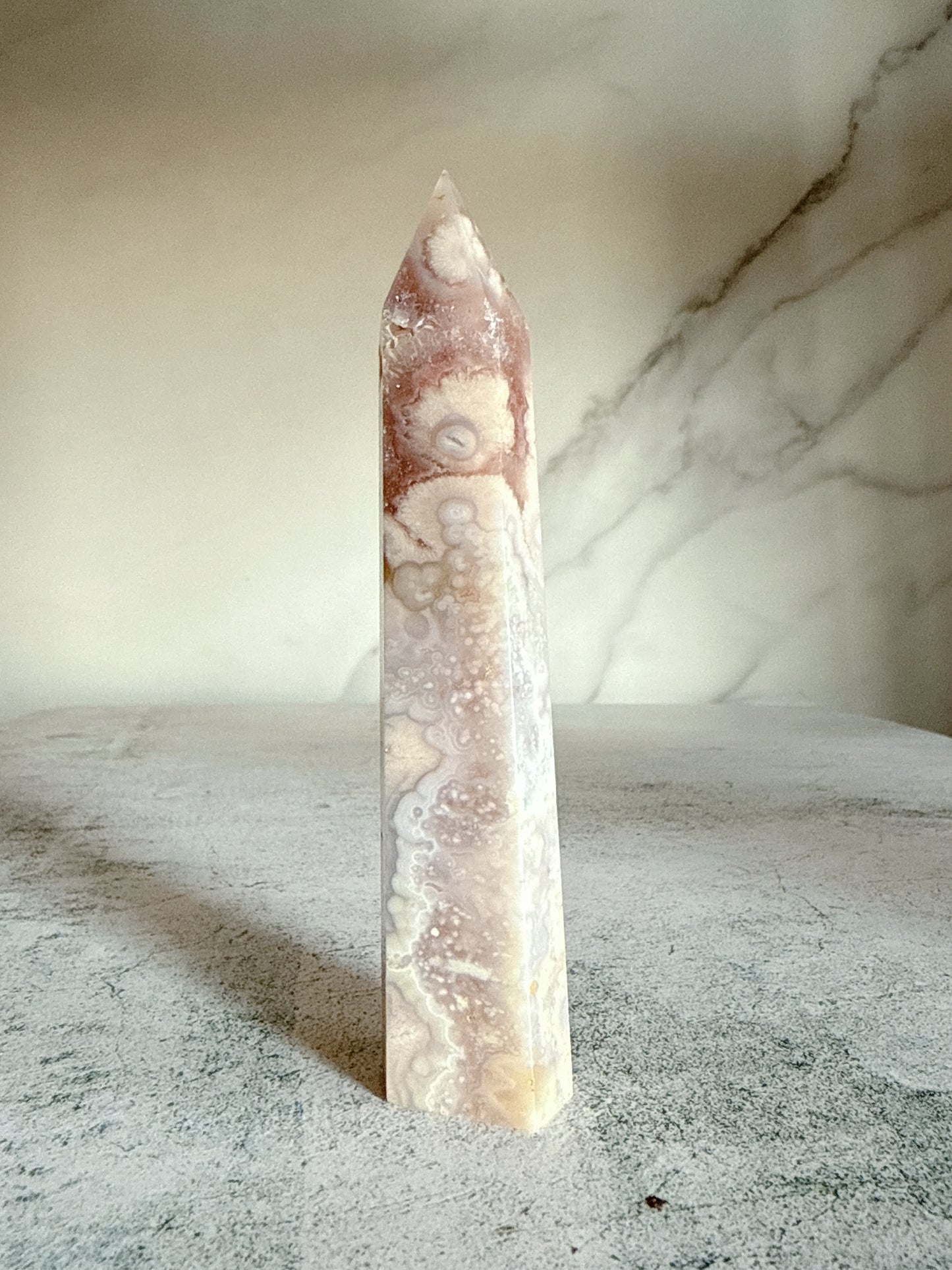 ピンクフラワーアゲート タワー｜天然石・パワーストーン