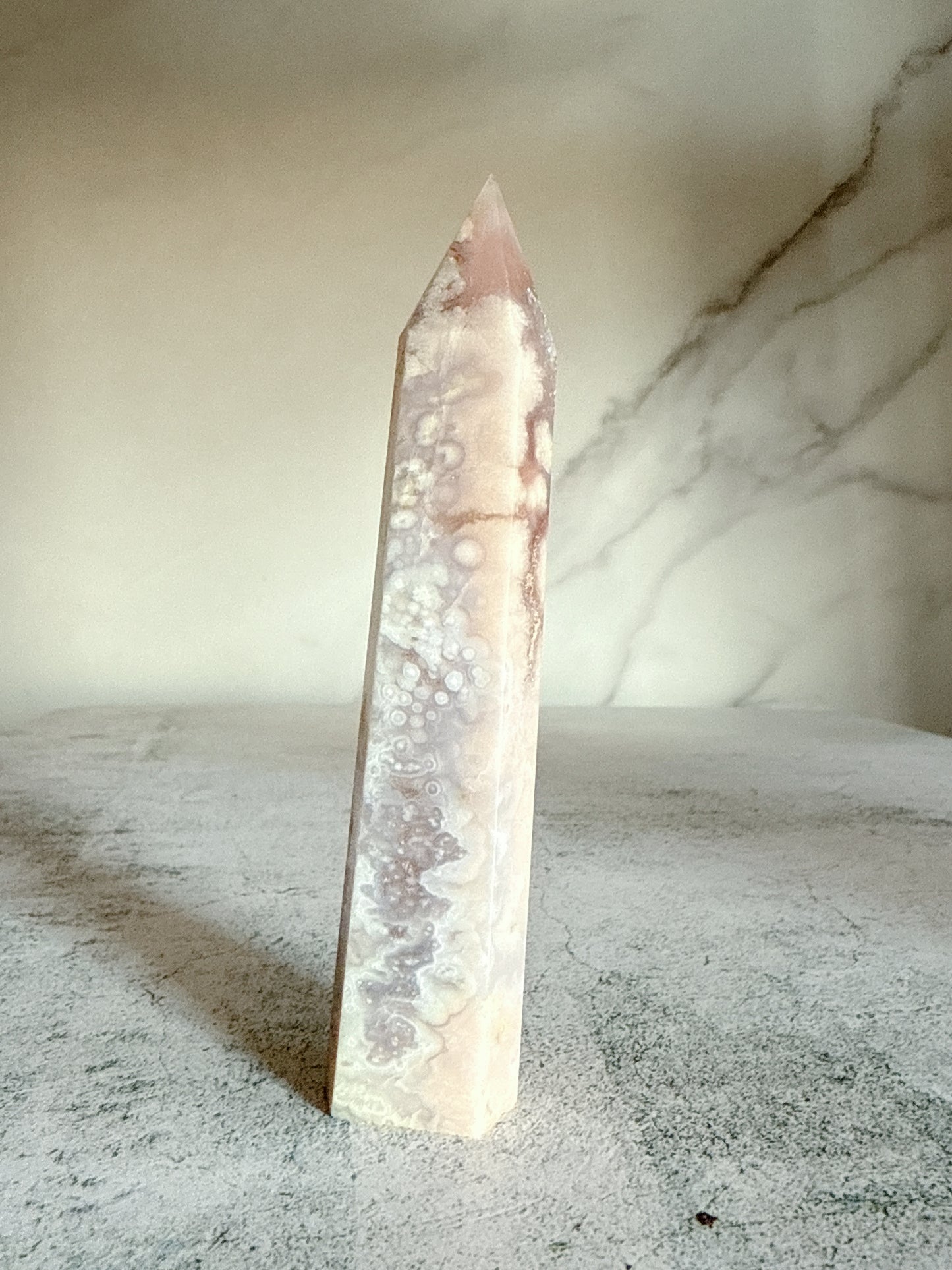 ピンクフラワーアゲート タワー｜天然石・パワーストーン