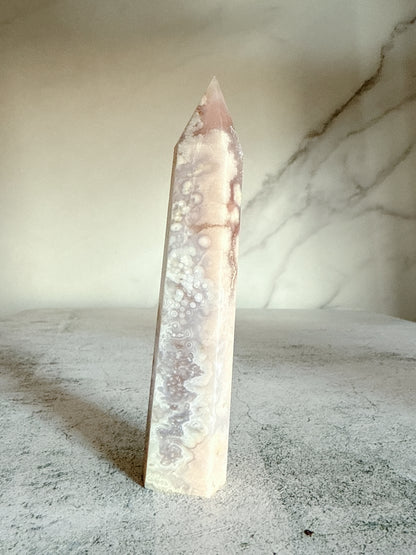 ピンクフラワーアゲート タワー｜天然石・パワーストーン