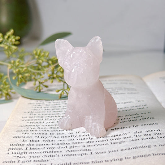 ローズクォーツ フレンチブルドック｜優しく寄り添ってくれる Rose Quartz French Bulldog