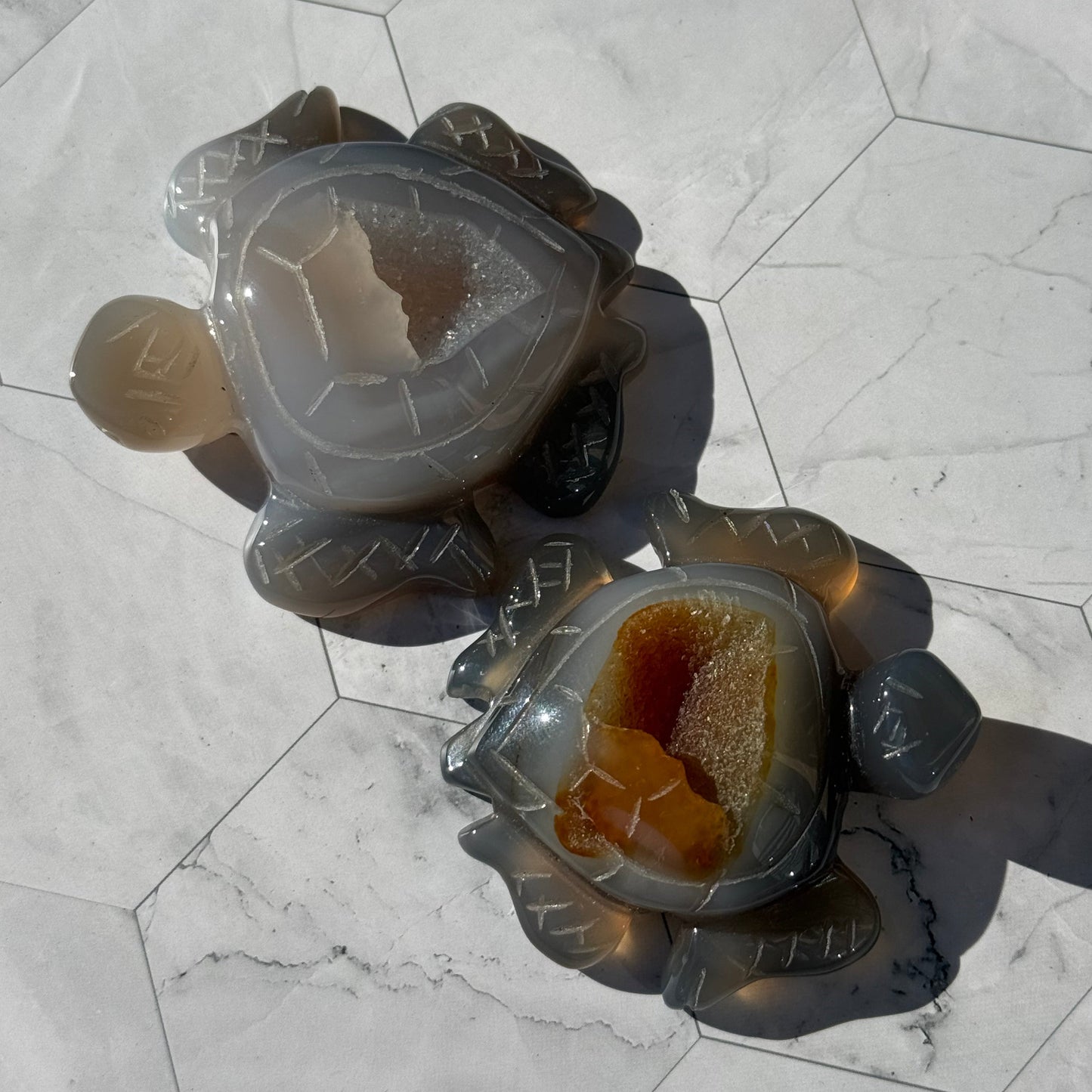 送料無料 アゲート ドゥルージー 瑪瑙 カメ 亀