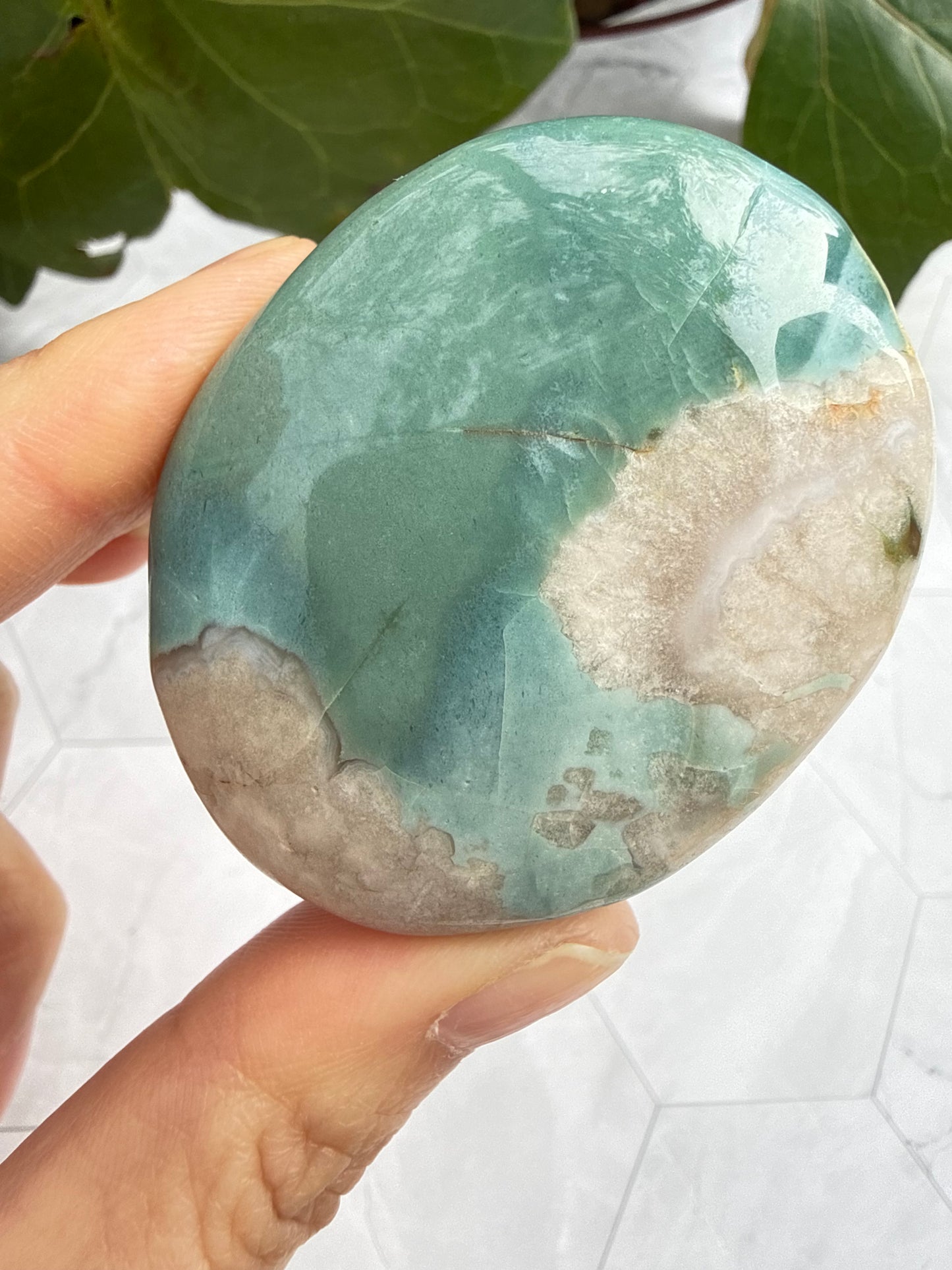 希少グリーン フラワーアゲート パーム 桜瑪瑙