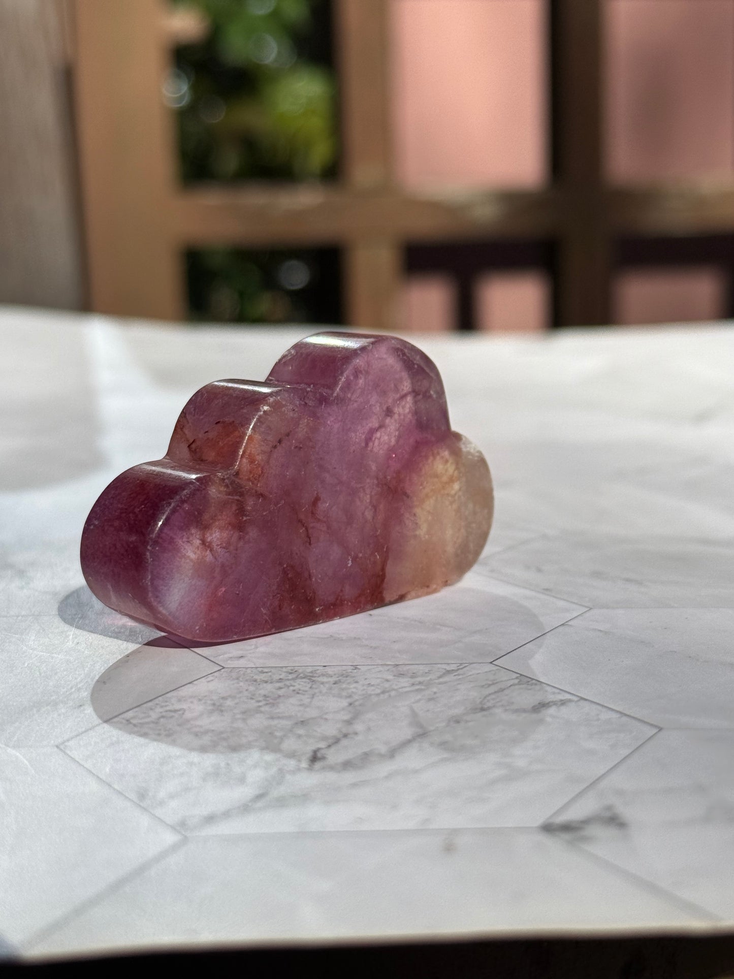 送料無料 天然石 フローライト 4点セット（雲・ダイヤ・フレーム・月）｜自分の光に気づく