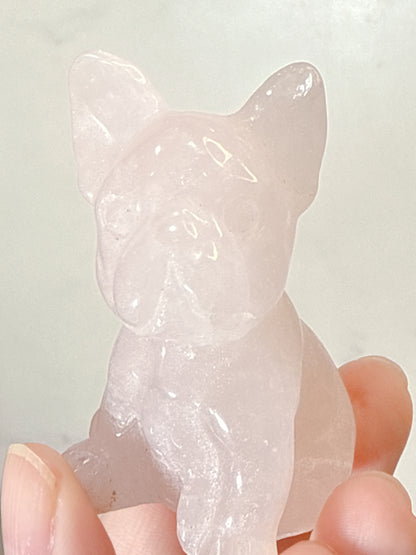 ローズクォーツ フレンチブルドック｜優しく寄り添ってくれる Rose Quartz French Bulldog