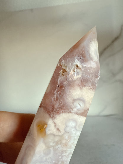 ピンクフラワーアゲート タワー｜天然石・パワーストーン