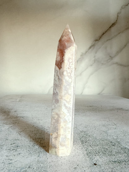 ピンクフラワーアゲート タワー｜天然石・パワーストーン