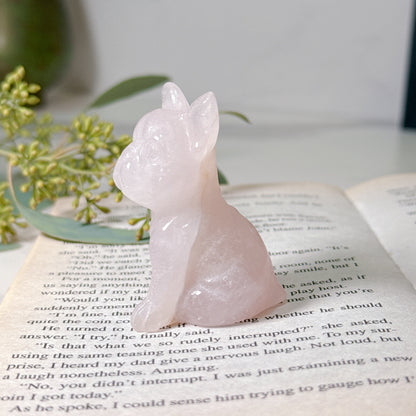 ローズクォーツ フレンチブルドック｜優しく寄り添ってくれる Rose Quartz French Bulldog