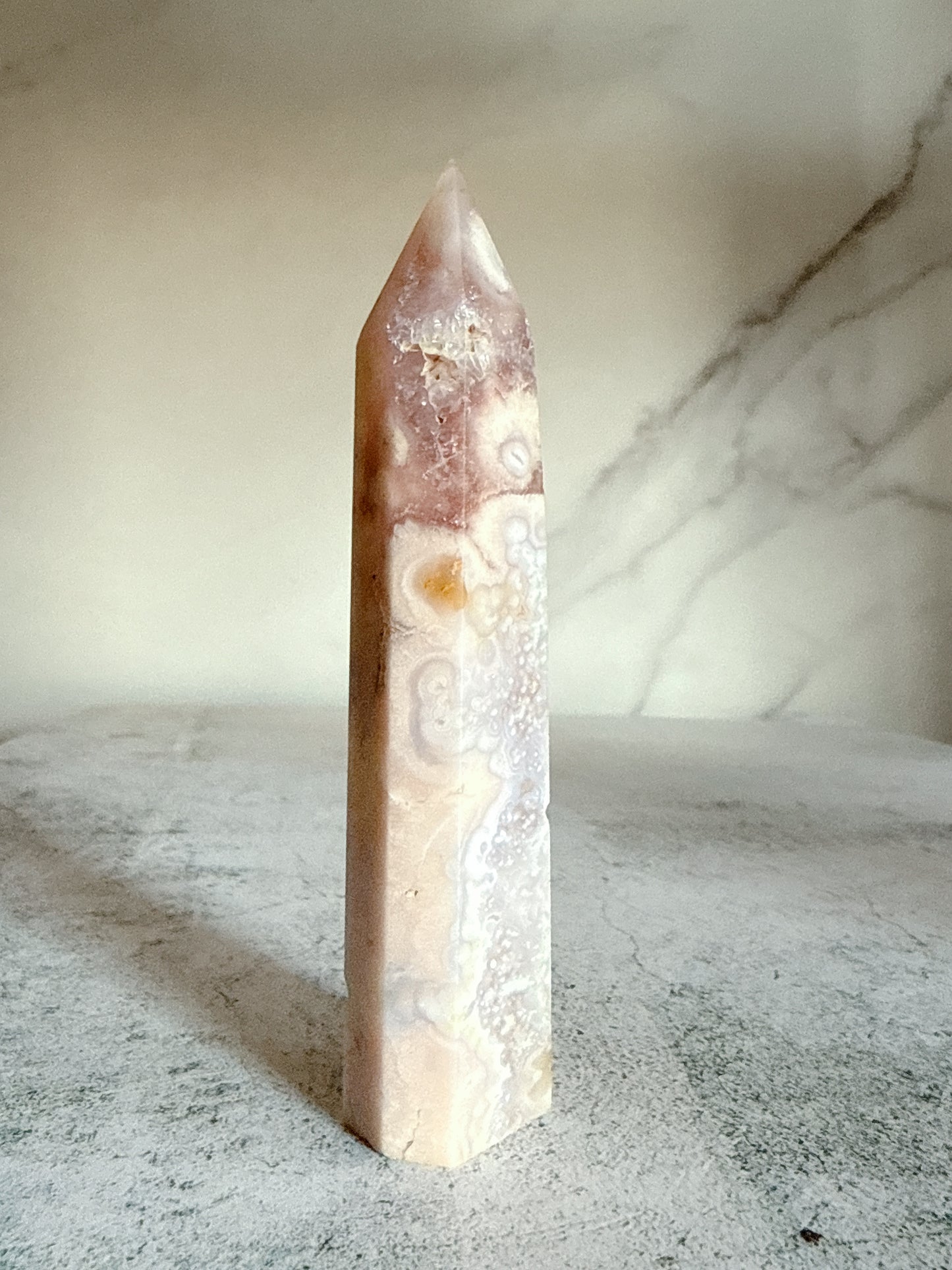 ピンクフラワーアゲート タワー｜天然石・パワーストーン