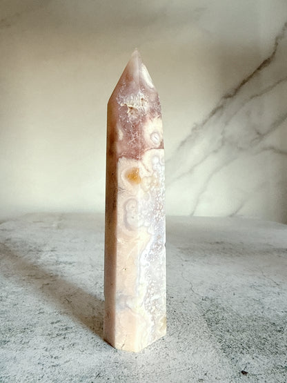 ピンクフラワーアゲート タワー｜天然石・パワーストーン