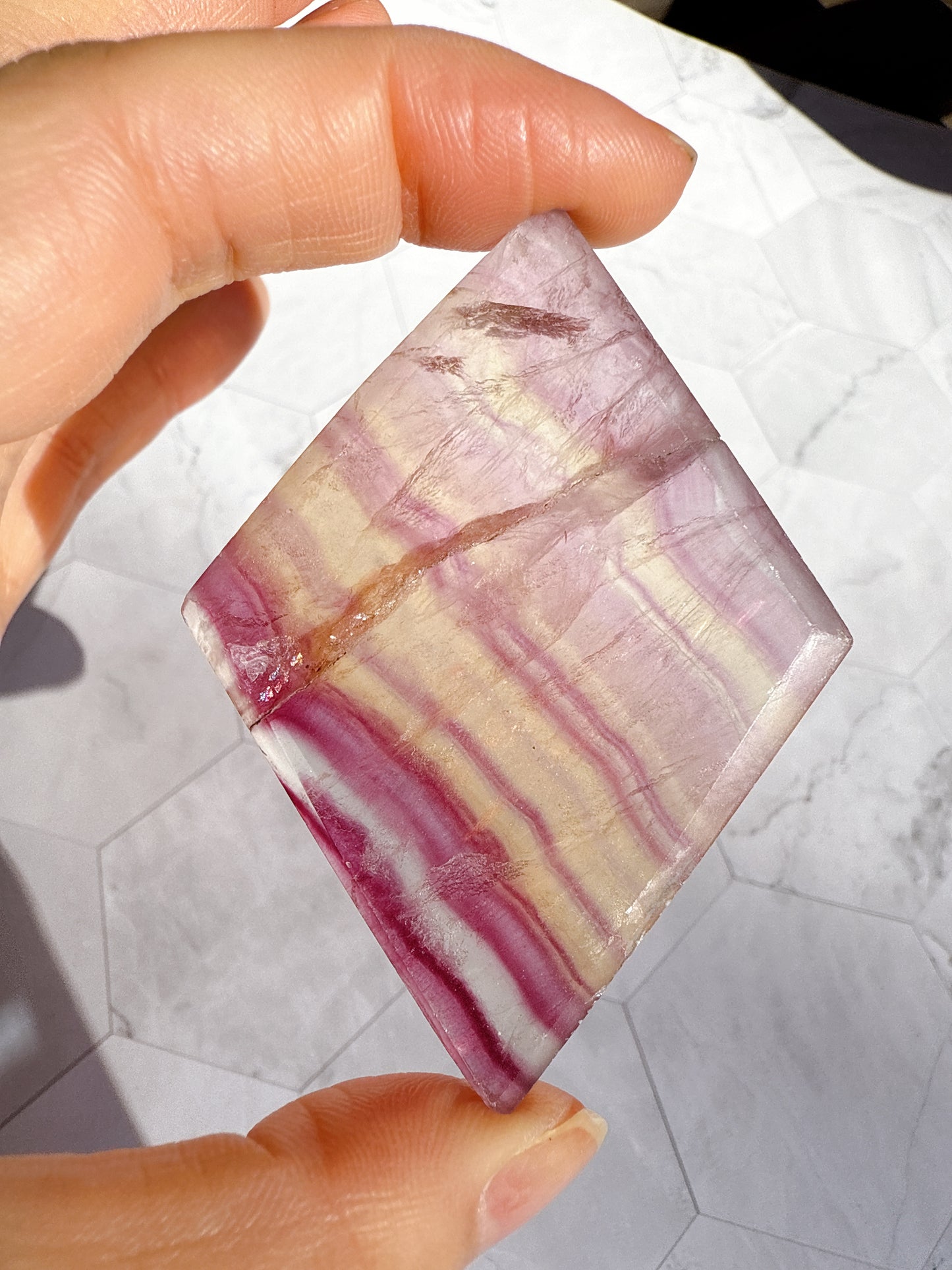 送料無料 天然石 フローライト 4点セット（雲・ダイヤ・フレーム・月）｜自分の光に気づく