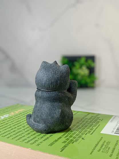 運の流れを変える守り猫｜ブラックオブシディアン  招き猫 Black Obsidian Maneki Neko