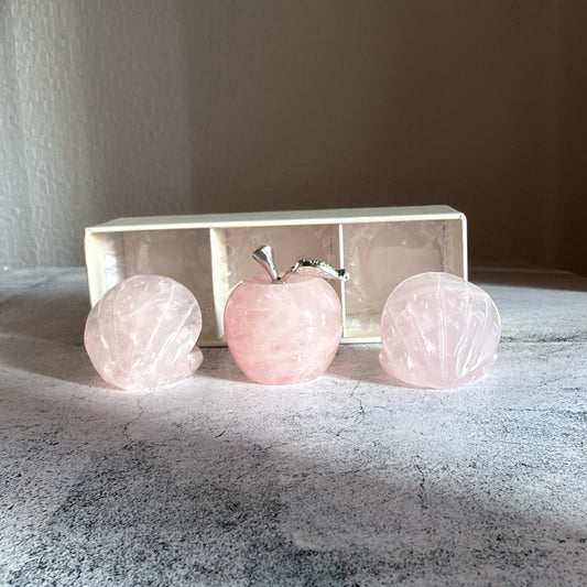 りんご シェル ローズクォーツ ミニギフトセット｜ 天然石
