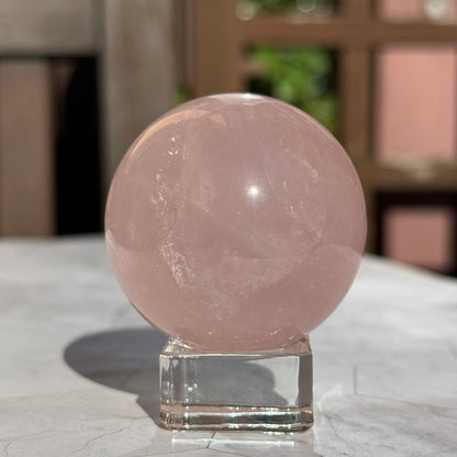 天然石 ローズクォーツ スフィア 球体｜優しさを思い出す