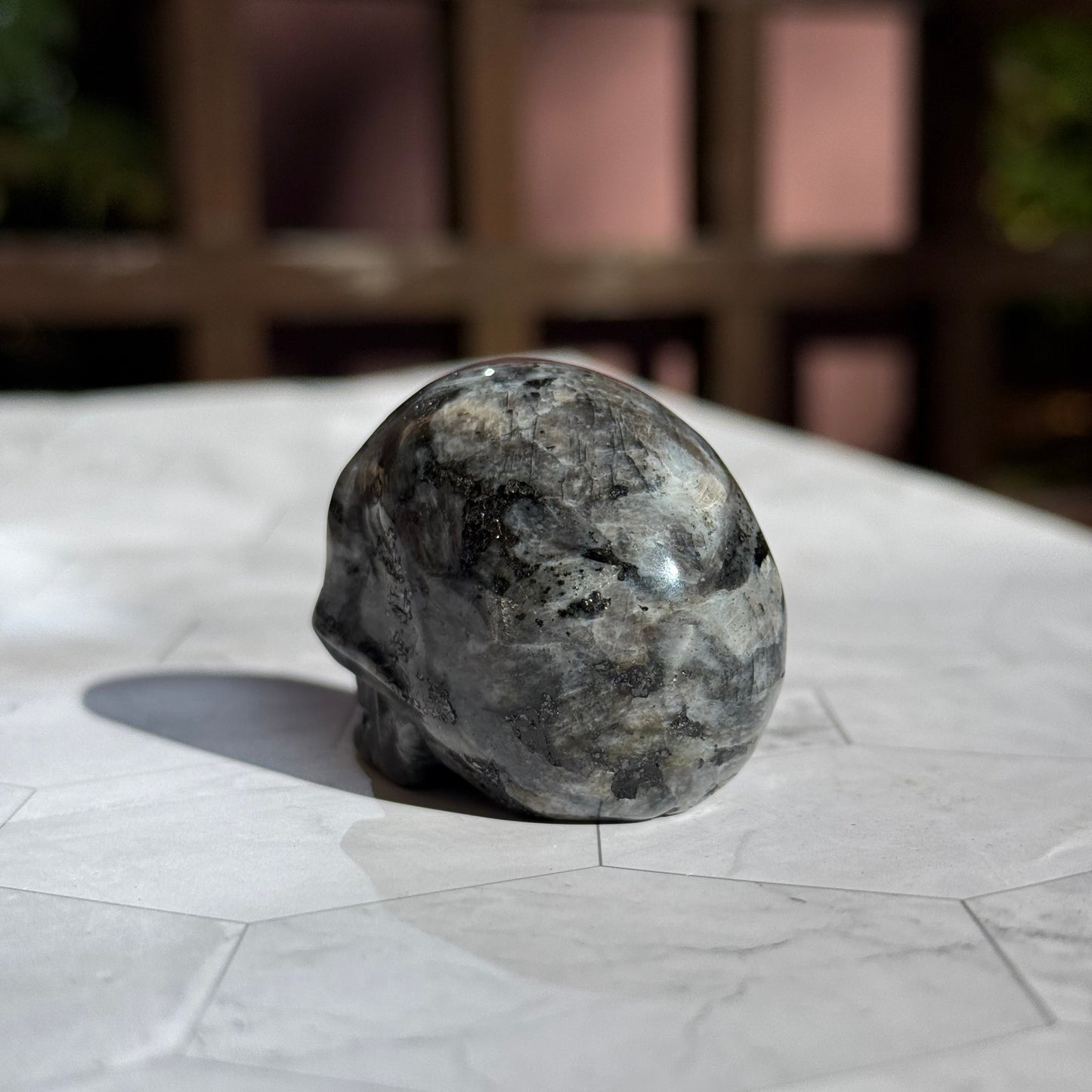 ラルビカイト スカル 骸骨 ドクロ  Larvikite Skull