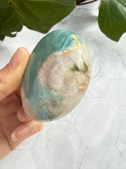 希少グリーン フラワーアゲート パーム 桜瑪瑙