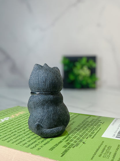 運の流れを変える守り猫｜ブラックオブシディアン  招き猫 Black Obsidian Maneki Neko