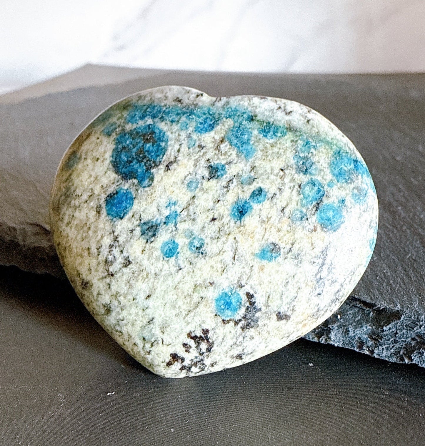 天然石 K2ブルー｜ハート｜本当の気持ちに素直になれる石