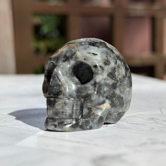 ラルビカイト スカル 骸骨 ドクロ  Larvikite Skull