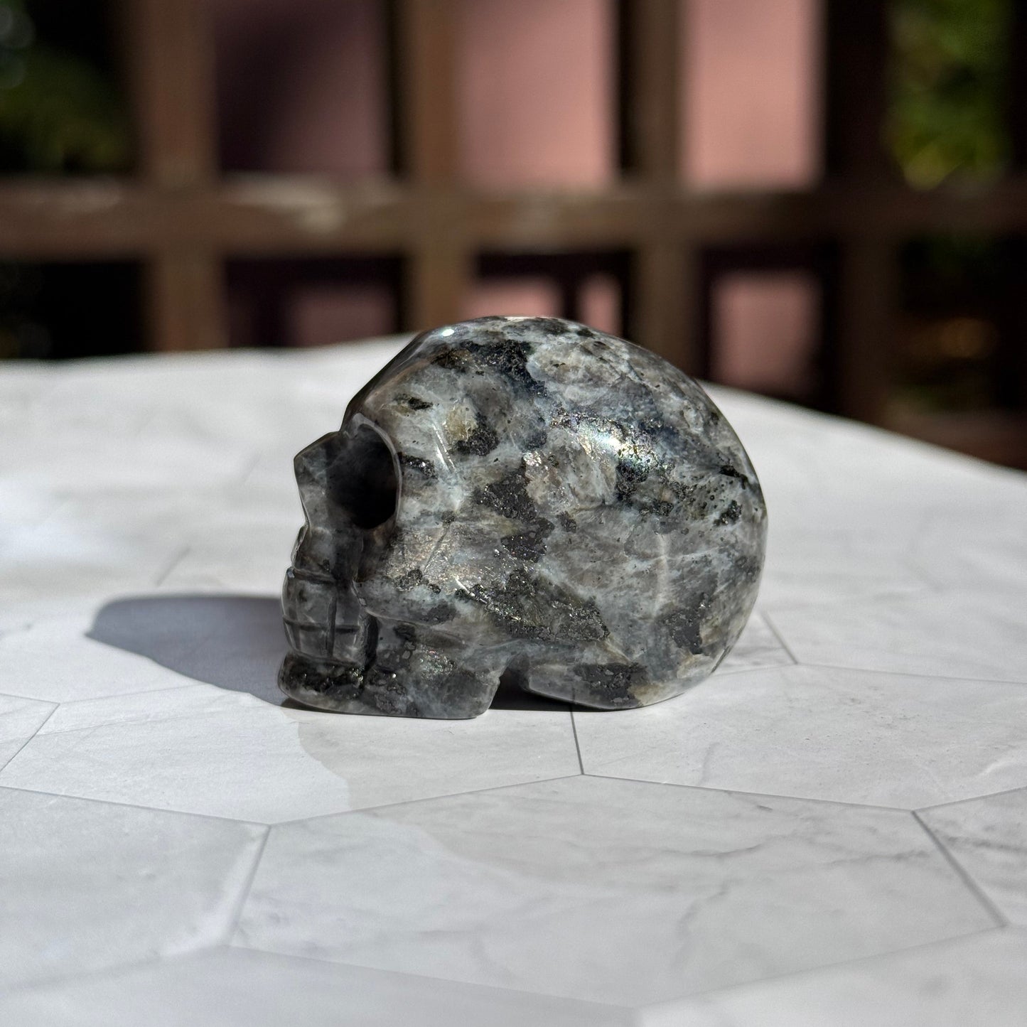 ラルビカイト スカル 骸骨 ドクロ  Larvikite Skull