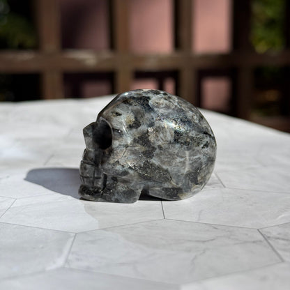 ラルビカイト スカル 骸骨 ドクロ  Larvikite Skull