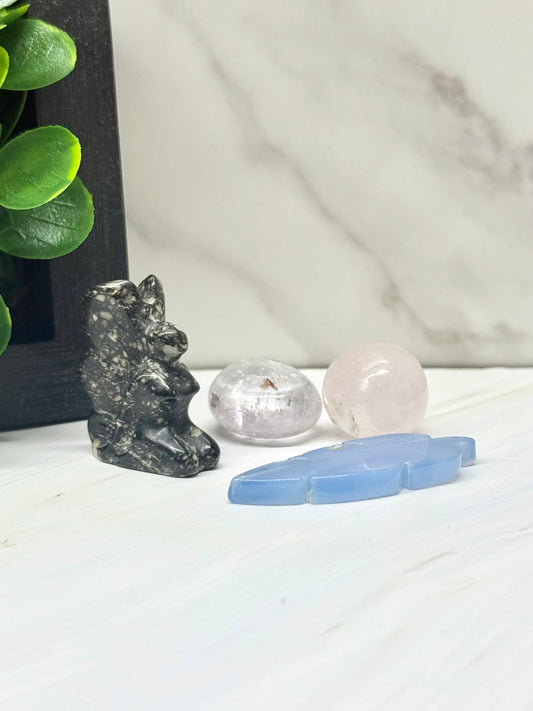 春の天然石だより 天然石3点セット 人間関係