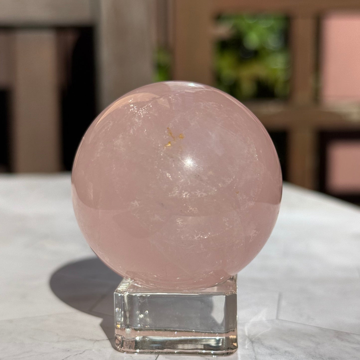 天然石 ローズクォーツ スフィア 球体｜優しさを思い出す