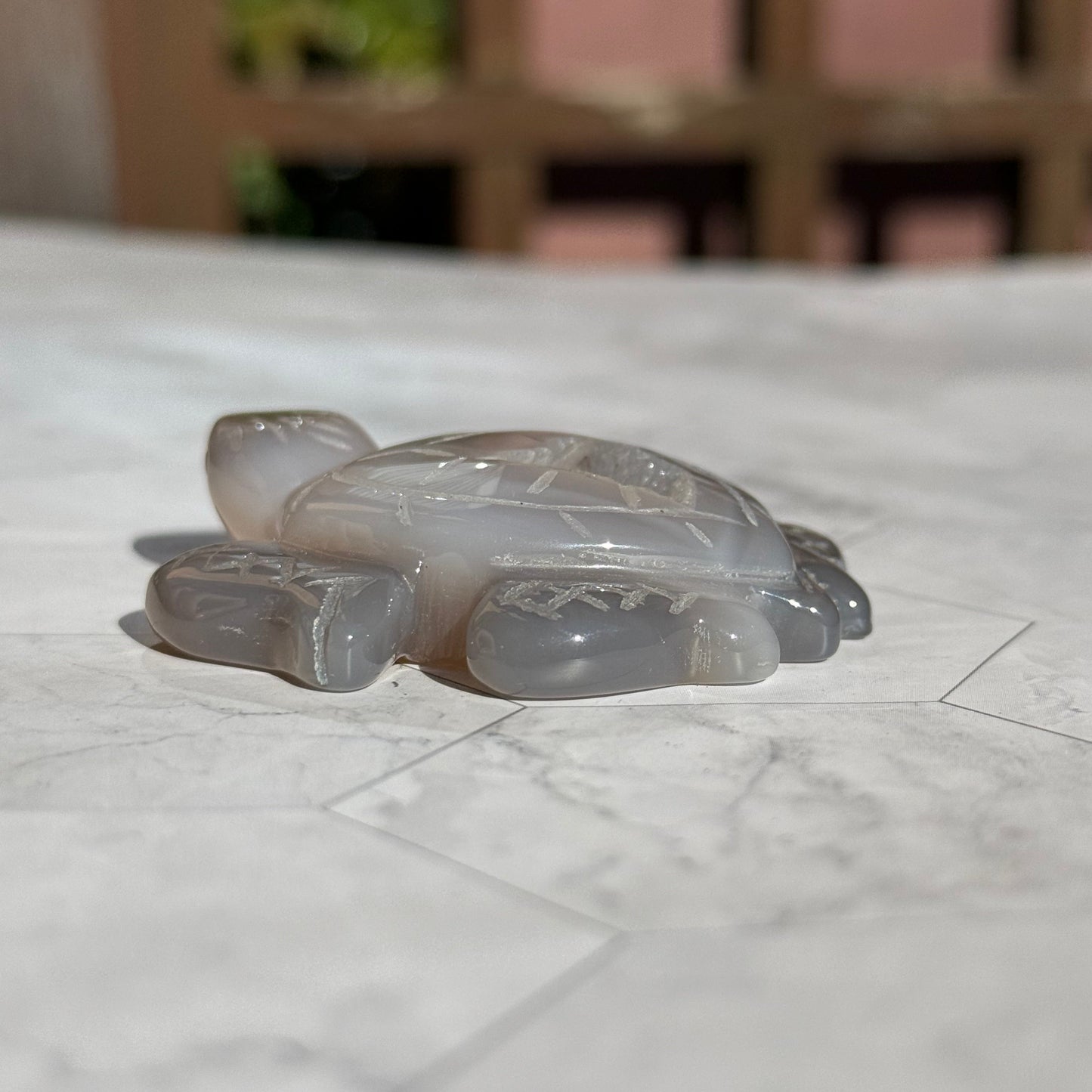 送料無料 アゲート ドゥルージー 瑪瑙 カメ 亀