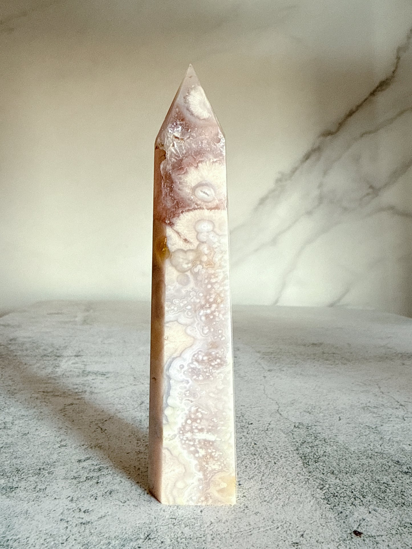 ピンクフラワーアゲート タワー｜天然石・パワーストーン