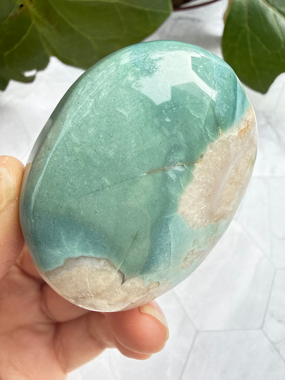 希少グリーン フラワーアゲート パーム 桜瑪瑙