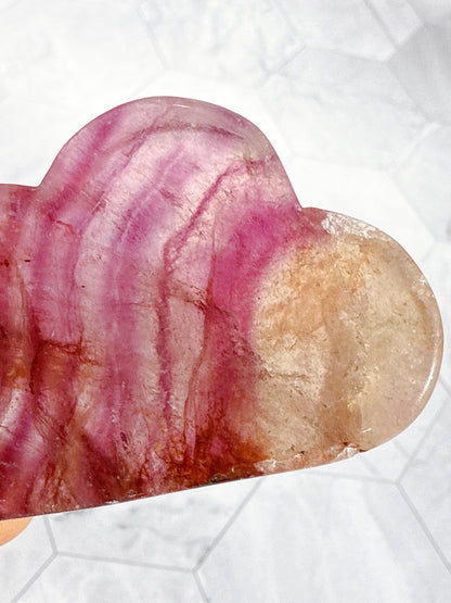 送料無料 天然石 フローライト 4点セット（雲・ダイヤ・フレーム・月）｜自分の光に気づく