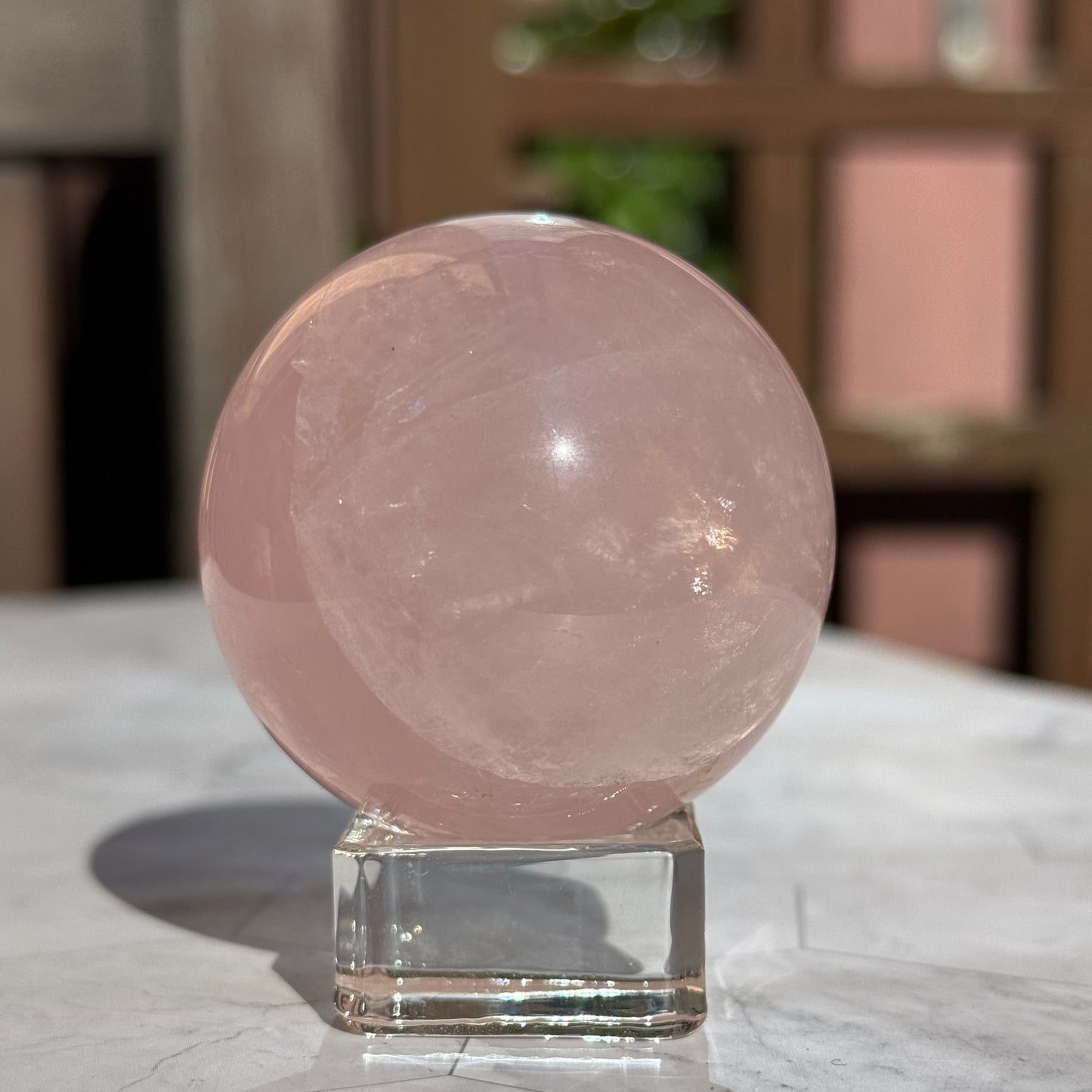 天然石 ローズクォーツ スフィア 球体｜優しさを思い出す