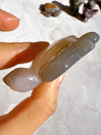 送料無料 アゲート ドゥルージー 瑪瑙 カメ 亀