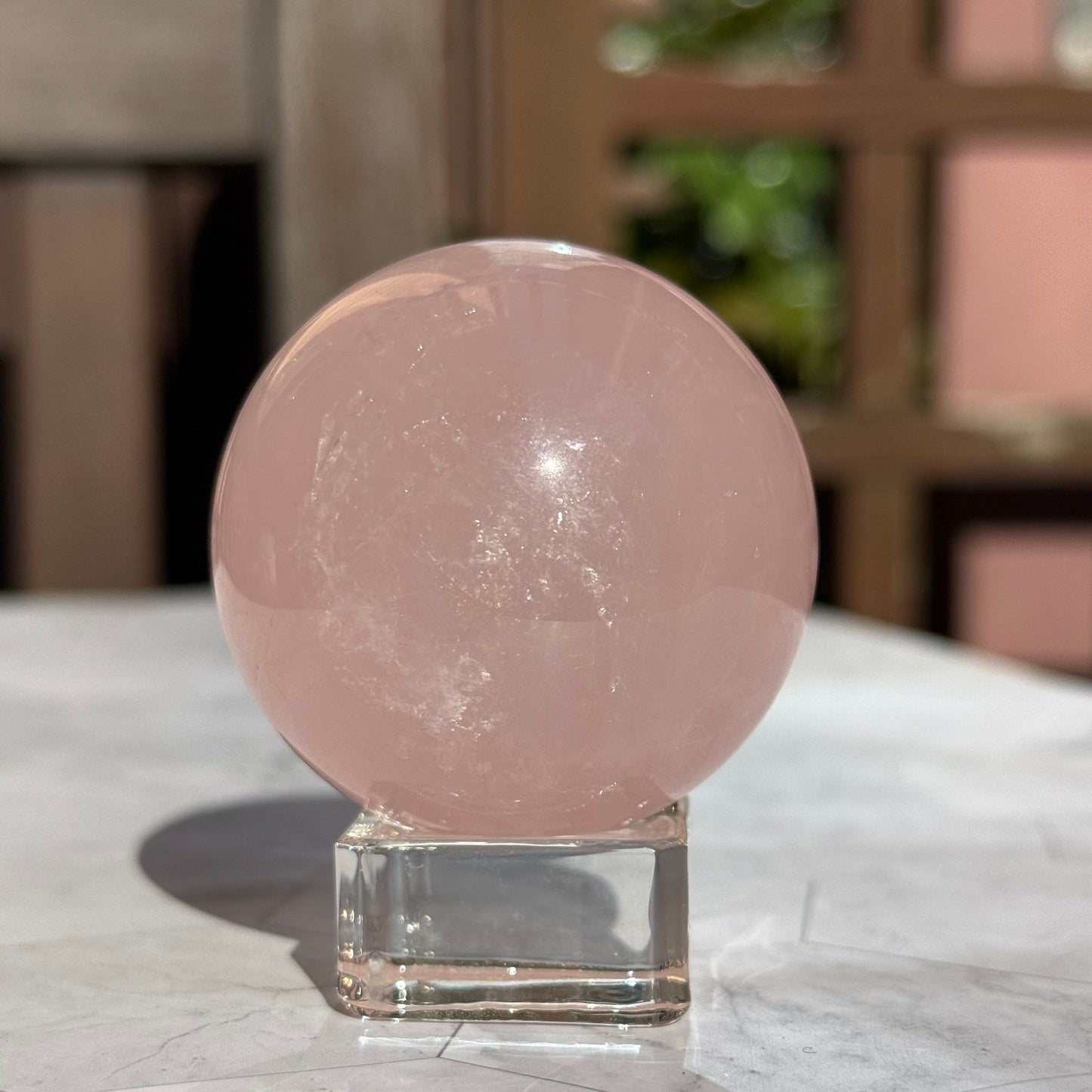 天然石 ローズクォーツ スフィア 球体｜優しさを思い出す