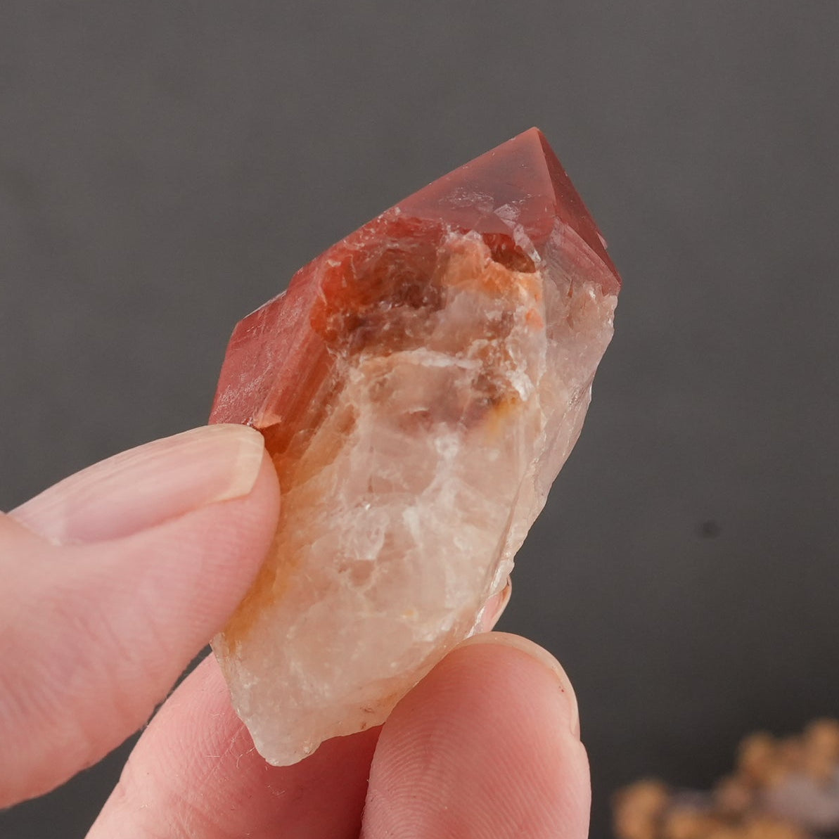 天然石 レッドドリームコート レムリアンシード マスタークリスタル｜内なる記憶を呼び覚ます、赤の叡智